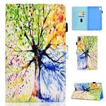 For Huawei MediaPad M6 8.4 Colored Drawing Stitching Horizontal Flip Leather Case, with Holder & Card Slots(Colorful Tree)