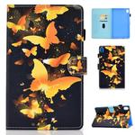 For Huawei MediaPad M6 10.8 Colored Drawing Stitching Horizontal Flip Leather Case, with Holder & Card Slots(Golden Butterfly)