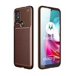 For Motorola Moto G30 / G10 / G10 Power / G20 Carbon Fiber Texture Shockproof TPU Case(Brown)