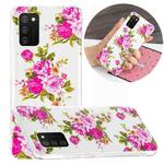 For Samsung Galaxy A02s(EU Version) Luminous TPU Mobile Phone Protective Case(Rose Flower)
