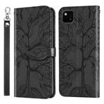 For Google Pixel 4a Life of Tree Embossing Pattern Horizontal Flip Leather Case with Holder & Card Slot & Wallet & Photo Frame & Lanyard(Black)