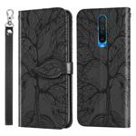 For Xiaomi Redmi K30 Life of Tree Embossing Pattern Horizontal Flip Leather Case with Holder & Card Slot & Wallet & Photo Frame & Lanyard(Black)
