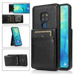 For Huawei Mate 20 Solid Color PC + TPU Protective Case with Holder & Card Slots(Black)