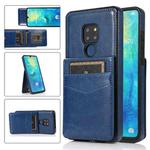 For Huawei Mate 20 Solid Color PC + TPU Protective Case with Holder & Card Slots(Blue)