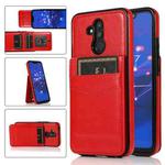 For Huawei Mate 20 Lite Solid Color PC + TPU Protective Case with Holder & Card Slots(Red)