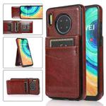 For Huawei Mate 30 Solid Color PC + TPU Protective Case with Holder & Card Slots(Brown)