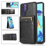 For Huawei P30 Pro Solid Color PC + TPU Protective Case with Holder & Card Slots(Black)