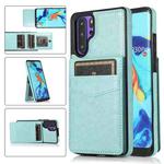 For Huawei P30 Pro Solid Color PC + TPU Protective Case with Holder & Card Slots(Green)