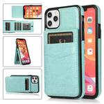 For iPhone 11 Solid Color PC + TPU Protective Case with Holder & Card Slots (Green)