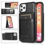 For iPhone 11 Pro Max Solid Color PC + TPU Protective Case with Holder & Card Slots (Black)