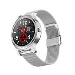 R2 1.28 inch IPS Screen IP65 Waterproof Smart Watch, Support Bluetooth Voice Call / Sleep Monitoring / Heart Rate Monitoring, Style:Steel Strap(Silver)