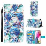 For Motorola Moto G Stylus (2021) Marble Stitching Horizontal Flip PU Leather Case with Holder & Card Slots & Wallet & Lanyard(Blue Green)