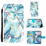 For Motorola Moto One 5G Ace Marble Stitching Horizontal Flip PU Leather Case with Holder & Card Slots & Wallet & Lanyard(Blue)