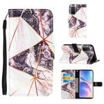 For OnePlus 9 Marble Stitching Horizontal Flip PU Leather Case with Holder & Card Slots & Wallet & Lanyard(Black White)