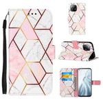For Xiaomi Mi 11 5G Marble Stitching Horizontal Flip PU Leather Case with Holder & Card Slots & Wallet & Lanyard(Pink White)