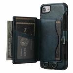 Crazy Horse Texture PU + TPU Shockproof Back Cover Case with Card Slots & Holder & Wallet & Crossbody Strap For iPhone 6 & 6s & 7 & 8(Navy Blue)