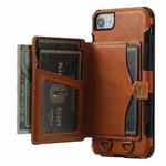 Crazy Horse Texture PU + TPU Shockproof Back Cover Case with Card Slots & Holder & Wallet & Crossbody Strap For iPhone 6 & 6s & 7 & 8(Brown)