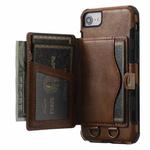 Crazy Horse Texture PU + TPU Shockproof Back Cover Case with Card Slots & Holder & Wallet & Crossbody Strap For iPhone 6 Plus & 6s Plus & 7 Plus & 8 Plus(Coffee)