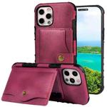 For iPhone 12 / 12 Pro Crazy Horse Texture PU + TPU Shockproof Back Cover Case with Card Slots & Holder & Wallet & Crossbody Strap(Red)