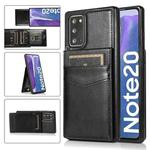 For Samsung Galaxy Note20 Solid Color PC + TPU Protective Case with Holder & Card Slots(Black)