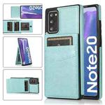 For Samsung Galaxy Note20 Solid Color PC + TPU Protective Case with Holder & Card Slots(Green)