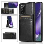 For Samsung Galaxy Note20 Ultra Solid Color PC + TPU Protective Case with Holder & Card Slots(Black)
