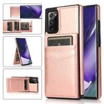 For Samsung Galaxy Note20 Ultra Solid Color PC + TPU Protective Case with Holder & Card Slots(Rose Gold)