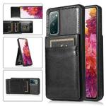 For Samsung Galaxy S20 FE Solid Color PC + TPU Protective Case with Holder & Card Slots(Black)
