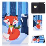 For Huawei MediaPad M6 8.4 Colored Drawing Electric Pressed Horizontal Flip Leather Case, with Holder & Card Slots(Fox)