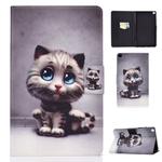 For Galaxy Tab A 8.0 2019 / T290 Colored Drawing Electric Pressed Horizontal Flip Leather Case, with Holder & Card Slots(Cat)