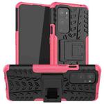 For OnePlus 9 Pro Tire Texture Shockproof TPU+PC Protective Case with Holder(Pink)