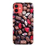 For iPhone 12 mini Shockproof Painted Transparent TPU Protective Case (Love Chocolate)