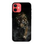 For iPhone 12 mini Shockproof Painted Transparent TPU Protective Case (Chinese Tiger)