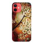 For iPhone 12 / 12 Pro Shockproof Painted Transparent TPU Protective Case(Oil Painting Magnolia)