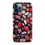 For iPhone 12 Pro Max Shockproof Painted Transparent TPU Protective Case(Love Chocolate)