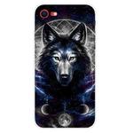 For iPhone SE 2022 / SE 2020 Shockproof Painted Transparent TPU Protective Case(Magic Wolf)