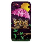 For iPhone SE 2022 / SE 2020 Shockproof Painted Transparent TPU Protective Case(Umbrella Owl)