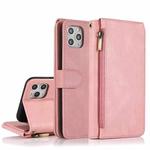 For iPhone 11 Pro Max Skin-feel Crazy Horse Texture Zipper Wallet Bag Horizontal Flip Leather Case with Holder & Card Slots & Wallet & Lanyard (Rose Gold)