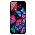 For OnePlus 9 Shockproof Painted Transparent TPU Protective Case(Bubble Butterflies)