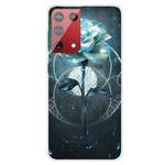 For OnePlus 9 Shockproof Painted Transparent TPU Protective Case(Magic Rose)