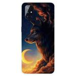 For OnePlus Nord N10 5G Shockproof Painted Transparent TPU Protective Case(Sky Wolf)