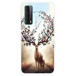 For Huawei P Smart 2021 Shockproof Painted Transparent TPU Protective Case(Dream Deer)