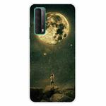 For Huawei P Smart 2021 Shockproof Painted Transparent TPU Protective Case(Pull the Moon)