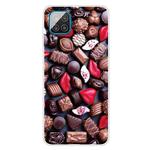 For Samsung Galaxy A12 Shockproof Painted Transparent TPU Protective Case(Love Chocolate)