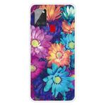 For Samsung Galaxy A21s Shockproof Painted Transparent TPU Protective Case(Color Chrysanthemum)