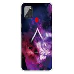 For Samsung Galaxy A21s Shockproof Painted Transparent TPU Protective Case(Triangle Starry Sky)