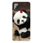 For Samsung Galaxy A21s Shockproof Painted Transparent TPU Protective Case(Say Hello Panda)