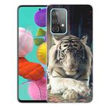 For Samsung Galaxy A32 5G Shockproof Painted Transparent TPU Protective Case(White Tiger)