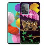 For Samsung Galaxy A52 5G / 4G Shockproof Painted Transparent TPU Protective Case(Umbrella Owl)