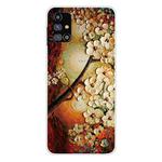 For Samsung Galaxy M31s Shockproof Painted Transparent TPU Protective Case(Oil Painting Magnolia)